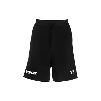 Y-3 FW22 Letter Logo Print Straight Leg Shorts Men shorts Black IB8612 L