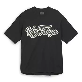 Y-3 Gfx 23Ss свободный крой с принтом логотипа футболка унисекс топы черный IQ2140 XS