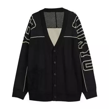 Y-3 Gfx Knit Cardigan Letter Logo Solid Color Unisex Cardigans Black IQ2138 XS