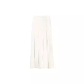 Y-3 Юбка миди с высокой талией и складками, однотонная, женские юбки, белые H61957 M