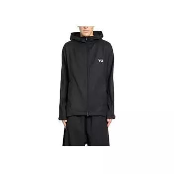 Y-3 Куртка мужская с капюшоном на молнии, с длинным рукавом, с принтом логотипа, черная IW7454 S