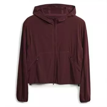 Y-3 Куртка W Run однотонная легкая куртка с капюшоном женская куртка бордового цвета 50-IV5560 XS