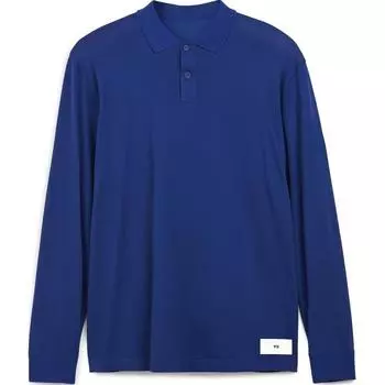 Y-3 Letter Casual Long Sleeve Polo Shirt Unisex tops Blue IB4796 XS