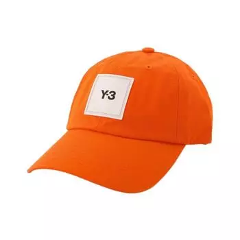Y-3 Logo Cotton Baseball Cap Men hats Orange HM8362 M