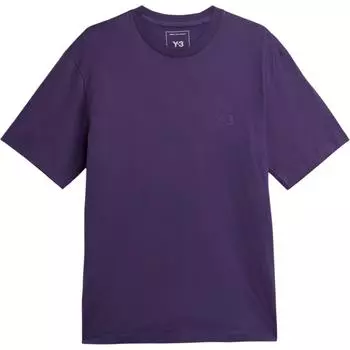 Y-3 Logo Crew Neck Short Sleeve T-Shirt Unisex T-Shirts Purple KA9777 L