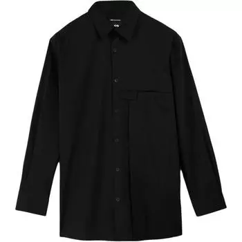 Y-3 Loose Fit Solid Color Versatile Long Sleeve Shirt Men shirts Black JI7082 M