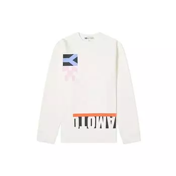 Y-3 Мужской свитшот пуловер с круглым вырезом и принтом букв, белый FS5594 XXL