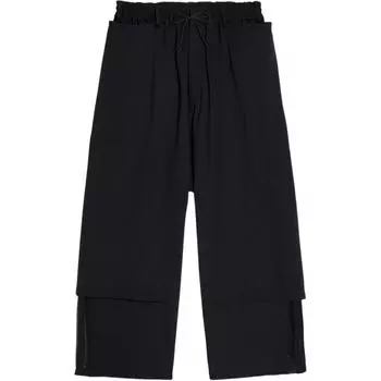 Y-3 Однотонные брюки средней посадки свободного кроя с прямыми штанинами для повседневной носки Мужские брюки Черные JN4990 S