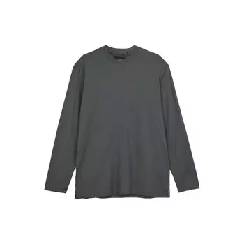 Y-3 Однотонный свитер с круглым вырезом, повседневная футболка с длинным рукавом, топы унисекс, серый IP7707 XS
