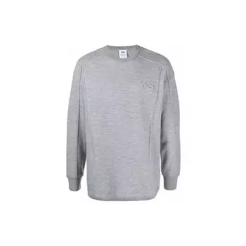 Y-3 Осень-зима 21 однотонный свитер с тиснением логотипа и круглым вырезом, шерстяной мужской свитер, серый HB6333 S