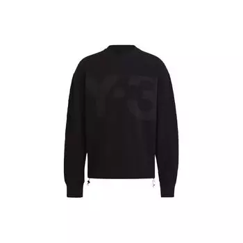 Y-3 Осень-зима 21, свободный крой, круглый вырез, длинный рукав, свитшот, мужская толстовка, черный цвет GV4208 S