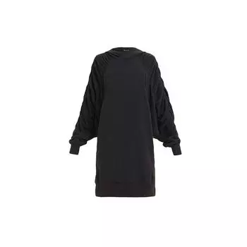 Y-3 Осень-зима 21 Толстовка с капюшоном и длинными рукавами, с рукавными складками, женская толстовка, черная DY7297 S