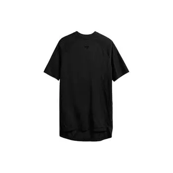 Y-3 Платье Стиль Однотонный Круглый вырез Свободный Средней длины Короткий рукав Футболка Женские Топы Черный IR6245 S