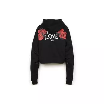 Y-3 Повседневная толстовка с длинным рукавом с принтом, женские толстовки с капюшоном, черная DY7224 M