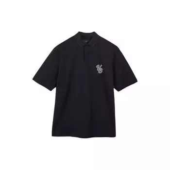 Y-3 Рубашка поло с коротким рукавом и логотипом Letter, унисекс, черная IL4617 M
