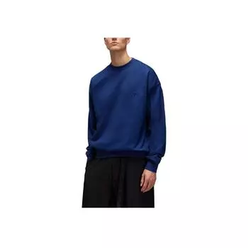 Y-3 Solid Color Round Neck Drop Shoulder Long Sleeve Sweatshirt Men sweatshirt Dark-Blue JM7867 S