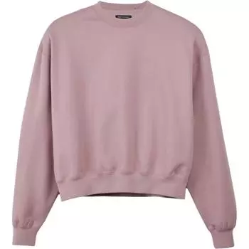 Y-3 Solid Color Round Neck Drop Shoulder Loose Long Sleeve Sweatshirt Women sweatshirt Light-Purple JD9814 XXS