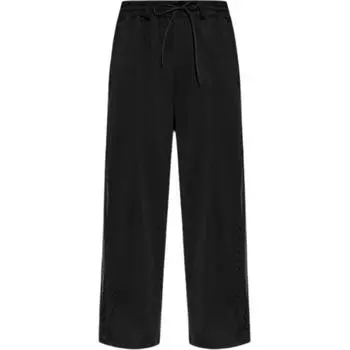 Y-3 Solid Logo Mid-Rise Drawstring Loose Casual Pants Men bottoms Black JL8311 M
