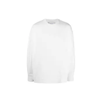 Y-3 SS22 Логотип Принт Круглый Вырез Толстовка Мужская Толстовка Белая HG8798 S