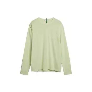 Y-3 SS22 Логотип Принт Круглый вырез Длинный рукав Футболка Мужская Топы Зеленый HG6108 XS