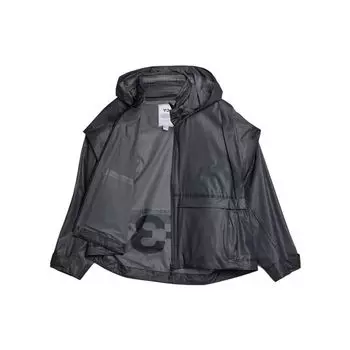 Y-3 SS22 Однотонная полупрозрачная куртка с капюшоном Женские куртки Черные HG8673 XXS