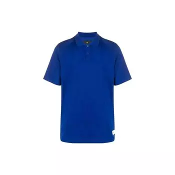 Y-3 SS23 Однотонная хлопковая рубашка поло с коротким рукавом с этикеткой Мужские рубашки поло королевского синего цвета IB4780 M