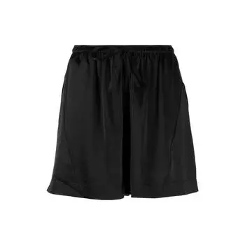 Y-3 SS23 Однотонные шорты прямого покроя с высокой талией и завязками на резинке Женские шорты черного цвета H63034 XS