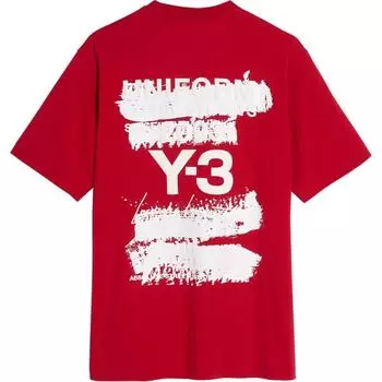 Y-3 SS25 Letter Print Casual Loose Round Neck Short Sleeve T-Shirt Unisex T-Shirts Red JN3751 M