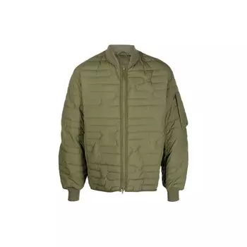 Y-3 Стеганая бейсбольная куртка с прямым низом и застежкой-молнией, мужские куртки оливково-зеленого цвета HT4478 XS