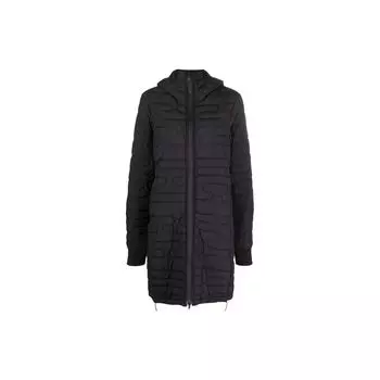 Y-3 Стеганое пальто средней длины с завязками на подоле, женские пальто черного цвета HM9347 XXS