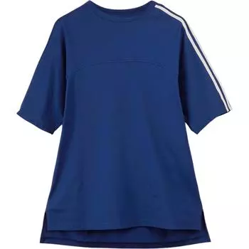 Y-3 Striped Logo Loose Fit Crew Neck T-Shirt Men Tops Blue JM7846 S