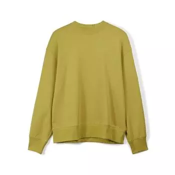 Y-3 Свитшот свободного кроя с длинным рукавом и круглым вырезом из хлопка с логотипом, мужская толстовка желтого цвета IP7696 XXS