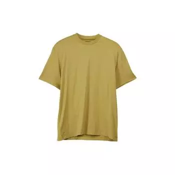 Y-3 Свободная футболка 23SS с круглым вырезом и логотипом на рукаве, футболки унисекс, желтые IP7685 L