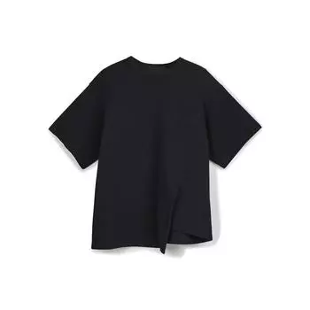 Y-3 Свободная футболка Spacer с коротким рукавом, женские топы, черный цвет IL2162 XS