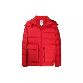 Y-3 Удобная повседневная мужская пуховая куртка с длинным рукавом и капюшоном, красная GL0969 M