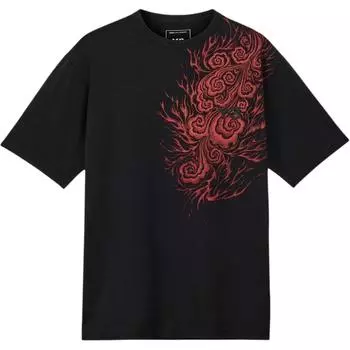 Y-3 X JFA Collaboration SS24 Удобная модная футболка с круглым вырезом и коротким рукавом унисекс, черная IW7382 M