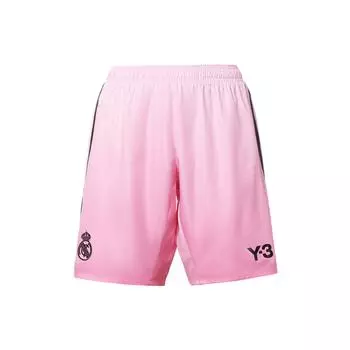 Y-3 X Real Madrid Collaboration SS22 Logo Double Logo Striped Sports Shorts Men Shorts Pink HI3980 XS