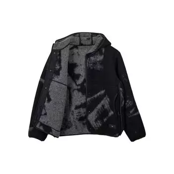 Y-3 Жаккардовая флисовая куртка с капюшоном и длинными рукавами, черная куртка унисекс IL2040 S