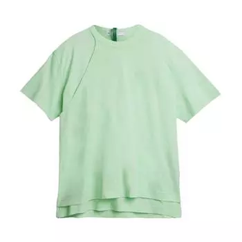 Y-3 Женские топы из сухого крепового джерси с короткими рукавами зеленого цвета HG8552 XS