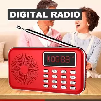 Y-619 Цифровое радио со светодиодным дисплеем и шумоподавлением, PW-cut Memory, 2 дюйма, 3 Вт, USB/TF/AUX, мини-MP3-плеер для пожилых людей чёрный