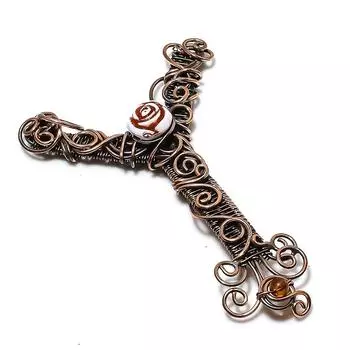 Y Look Gemstone Handmade Copper Wire Wrap Jewelry Pendant 3.66 E9Q74