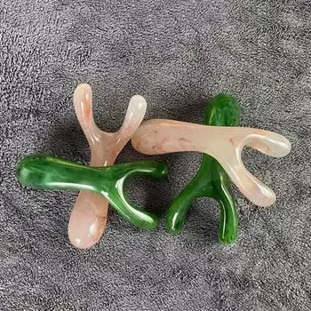 Y-образный массажный инструмент Гуаша, лифтинг и контурирование лица, массажер триггерных точек для спа и личной гигиены - 1 шт. розовый