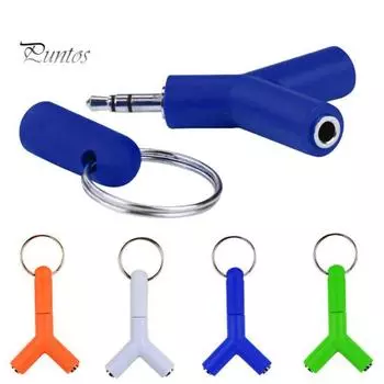 Y-образный разветвитель 3,5 мм на двойной гнездовой разъем для наушников, микрофонный адаптер, конвертер белый