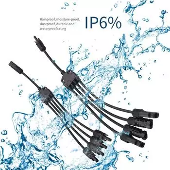 Y-образный солнечный фотоэлектрический ответвительный параллельный кабельный соединительный адаптер 1-4-контактный разъем солнечной панели для фотоэлектрической системы