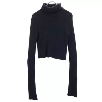 Y s 100% wool Long sleeve turtleneck sweater 2 black knit Women Used