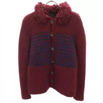 Y s made in Japan Long sleeve knit cardigan Bordeaux Youji Yamamoto Women Used