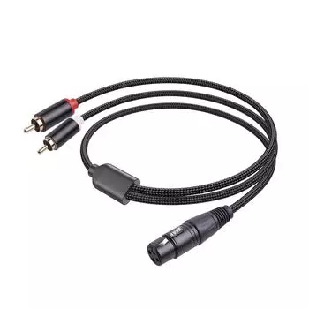 Y-типа Canon Female на двойной RCA Male и XLR Female на двойной Lotus Male аудиокабель микшера 1 meter чёрный