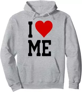 Я ЛЮБЛЮ СЕБЯ Сердце Любовь к себе Самопринятие Принт Оригинальный дизайн Подарки Толстовка Женская унисекс Толстовка L серый