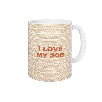 Я люблю эту работу, забавная кофейная чашка, интересный узор, керамическая кружка, эмоциональная чашка для взрослых One Size
