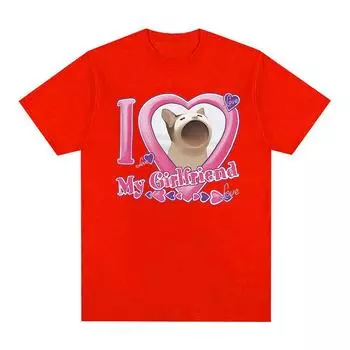 Я люблю своего парня, кота, забавные футболки с мемами, мужские и женские повседневные модные футболки с короткими рукавами, милые топы, футболка большого размера из 100% хлопка S чёрный